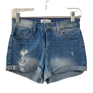 Cello Shorts Denim Womens Small Distressed Light Wash Cuffed